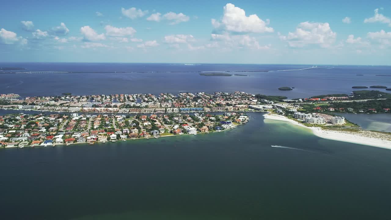 Aerial View of a Coastal Town in Florida