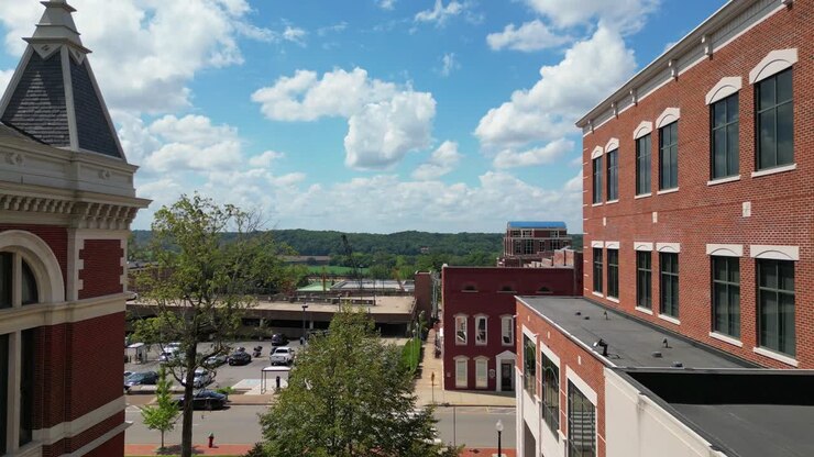 Cortile all'esterno del tribunale a Clarksville, Tennessee