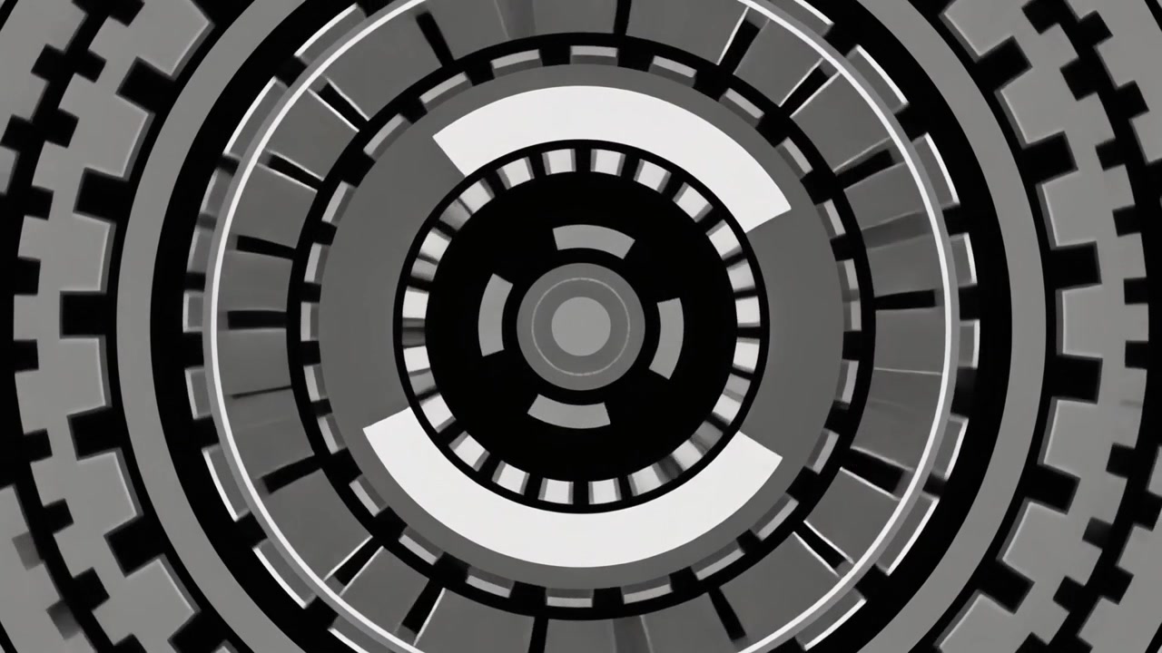 Abstrakt Roterende Mekaniske Gear og Cirkulær Teknologi-interface