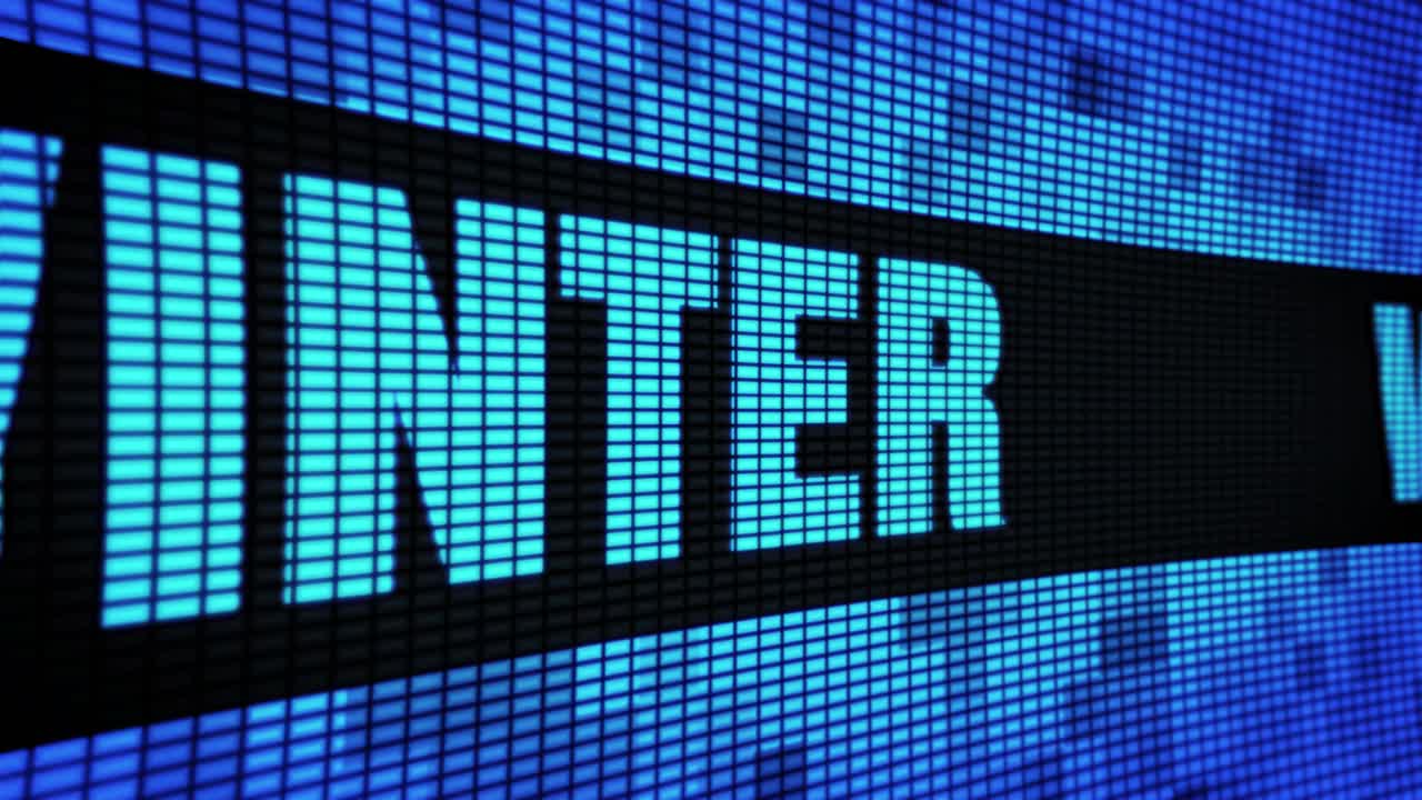 Digital Display Showing "Internet" and "Winter"