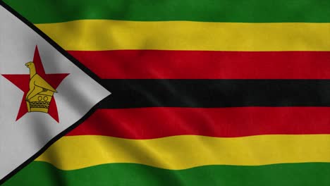 zimbabwe flag waving in the wind. national flag republic of zimbabwe. 4k