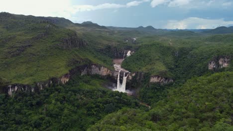 beautiful landscape of a big waterfall in brazil