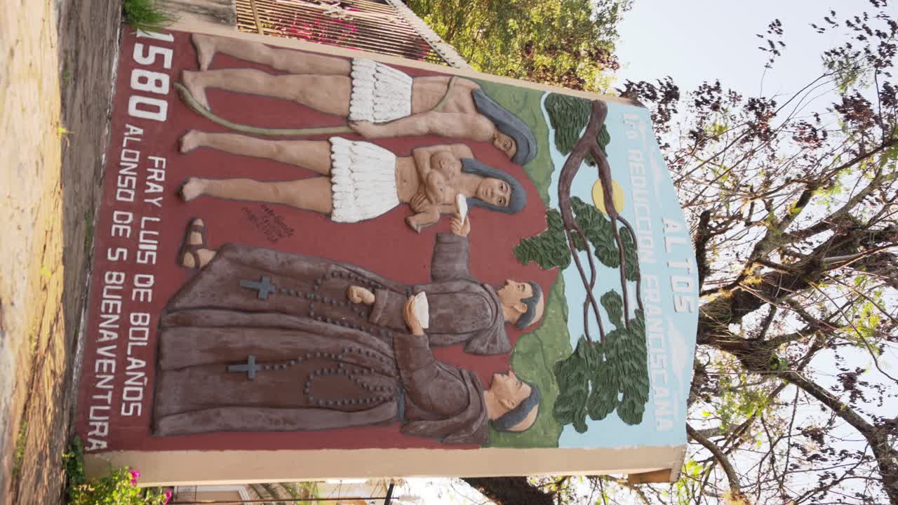 Monument on Altos town in Paraguay of the firth Franciscan Reduction, Franciscan Missions