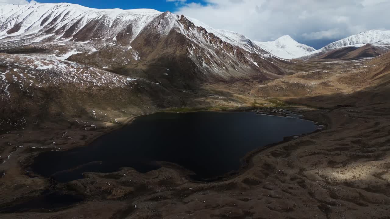 Drone Cinematic Central Asia Pamir Highway Aerial view of Bartang Valley in Tajikistan