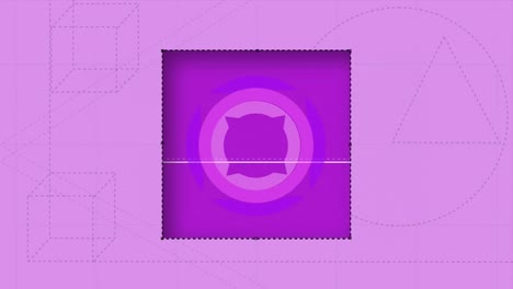 animación digital de gráfico en movimiento sobre fondo púrpura
