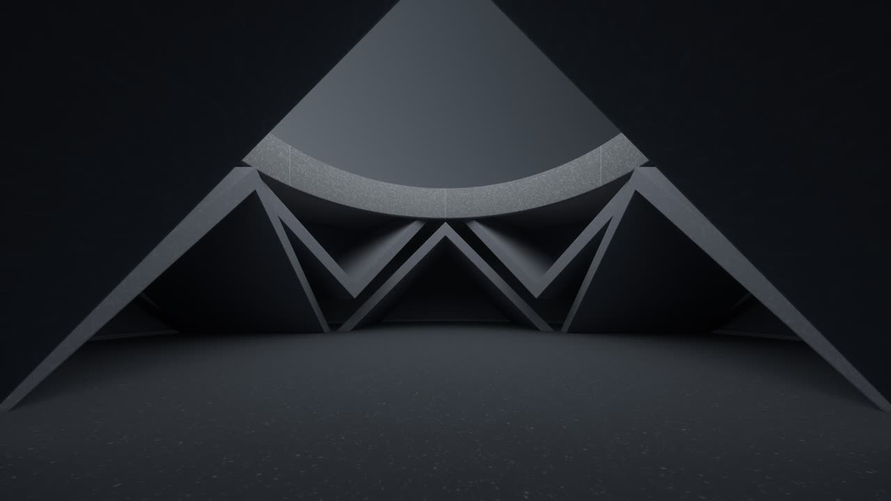 공허한 둥근 방, 공간의 감각, 3d 렌더링