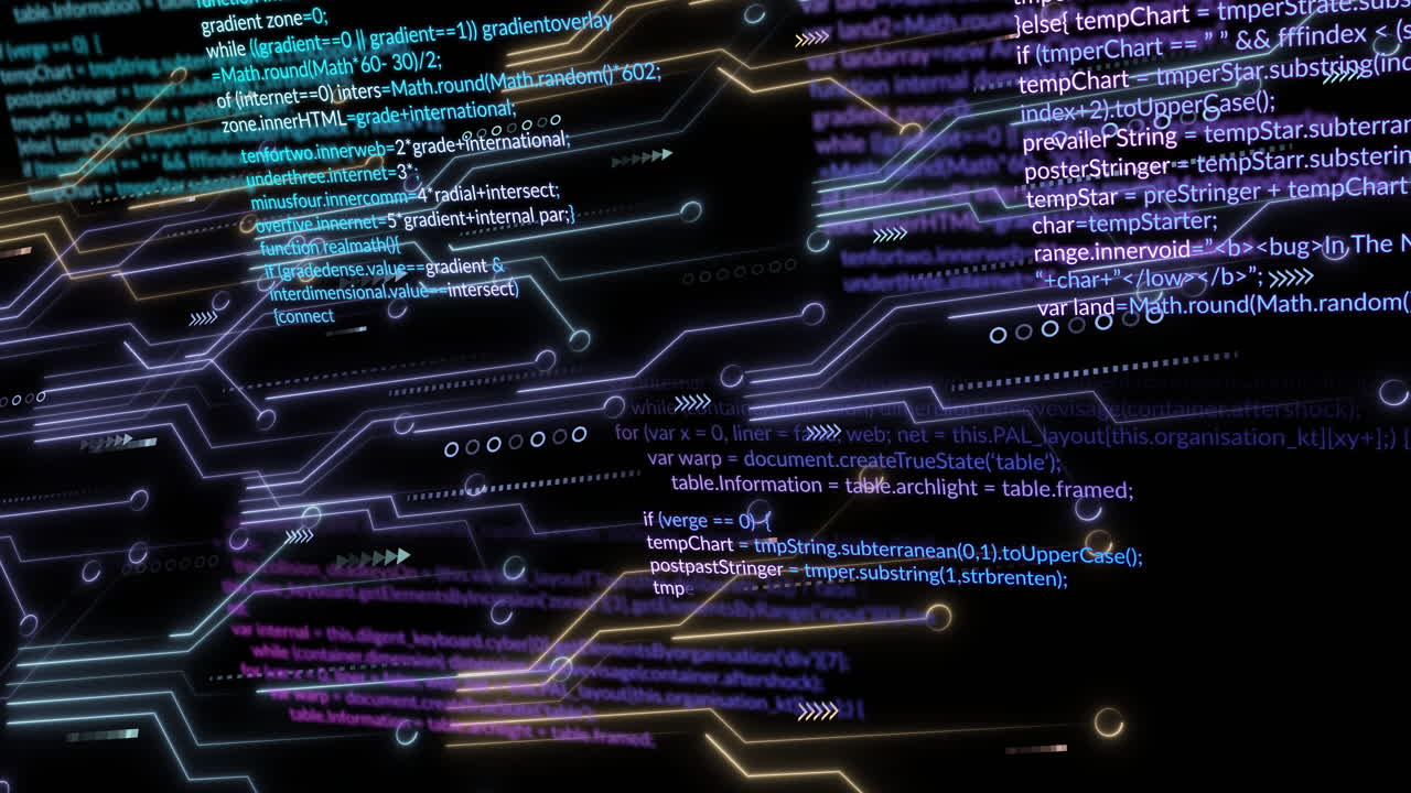 animation der datenverarbeitung auf schwarzem hintergrund