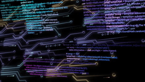 animation of data processing over black background