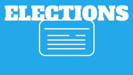 Animation-of-elections-text-over-card-icon-on-blue-background