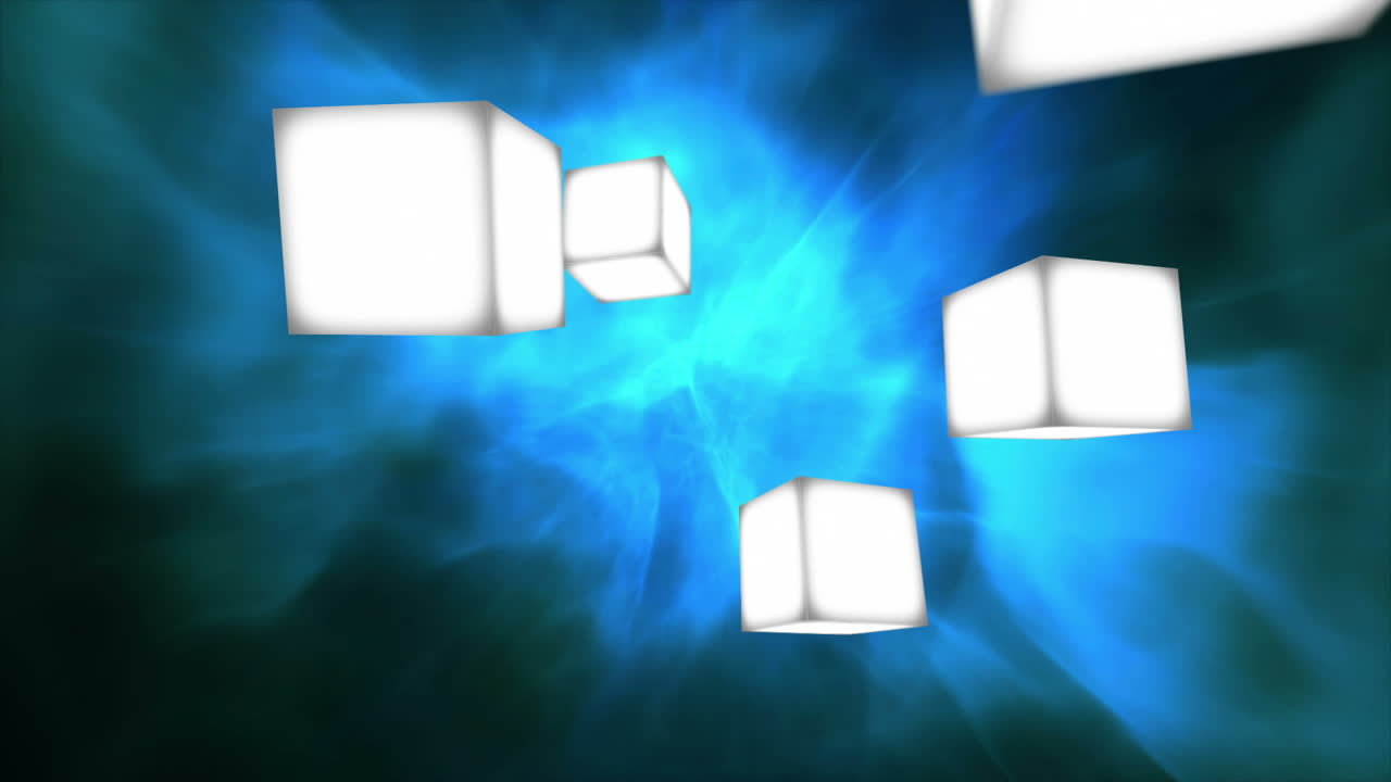 video de negocios en cubos flotantes