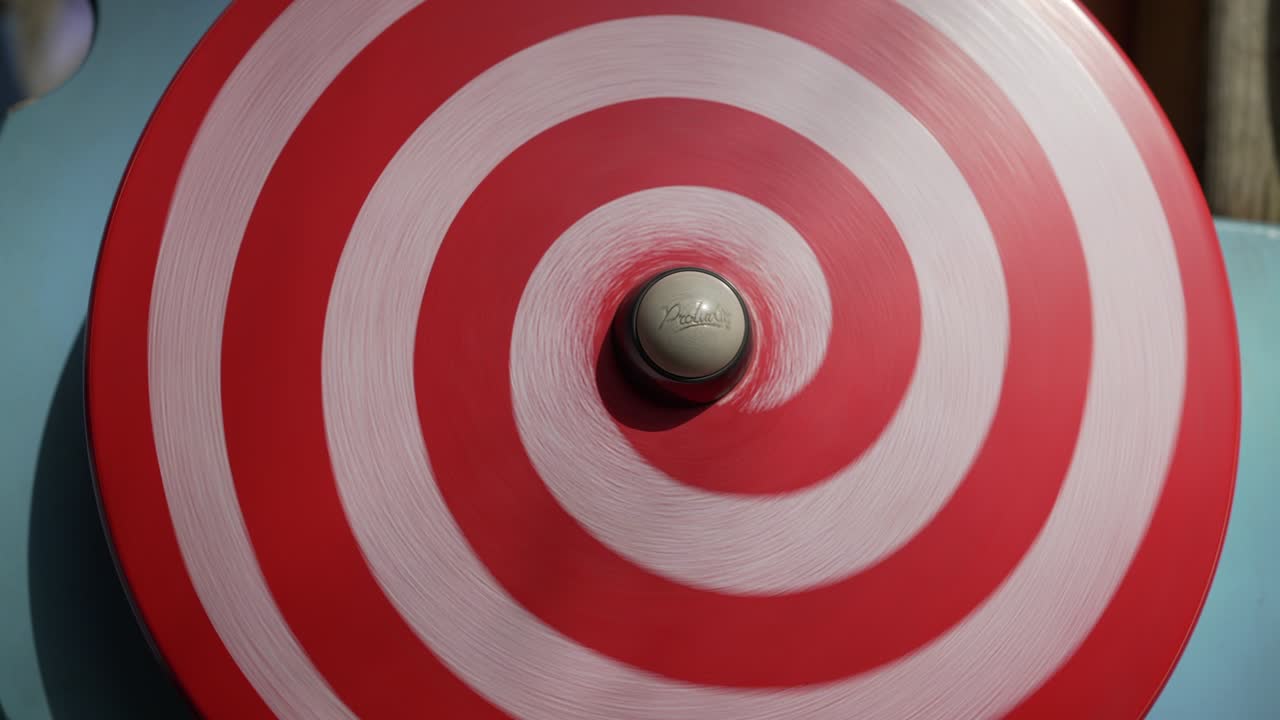 disco giratorio hipnótico objeto de madera en el patio de recreo para niños