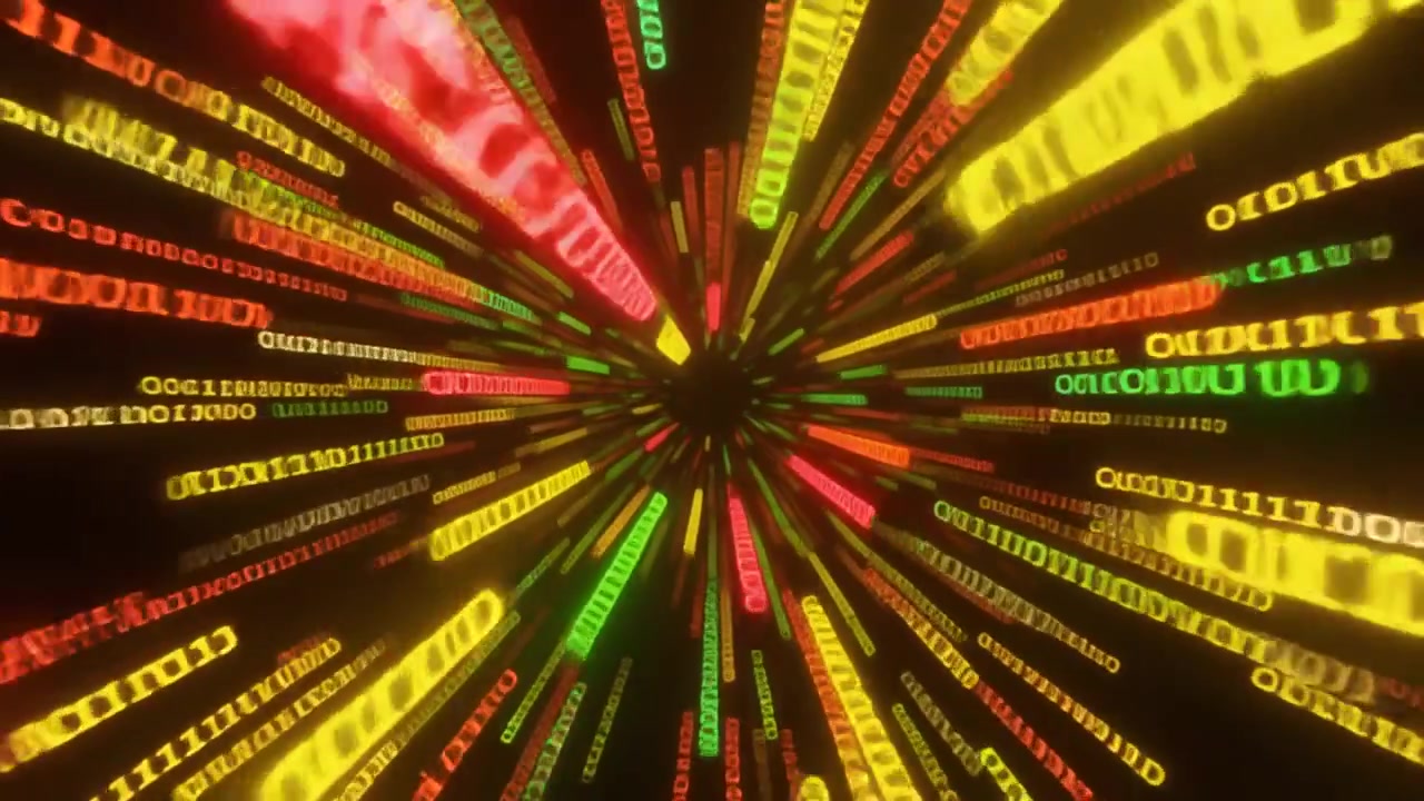 Digitaler Binärcode-Tunnel mit Datenstrom