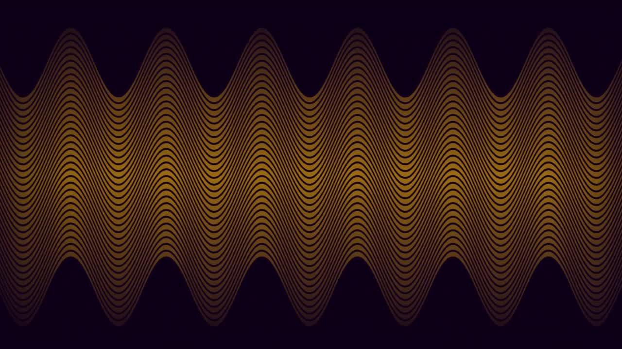 animación de delgadas líneas de zigzag curvas paralelas marrones que se desplazan lentamente sobre un fondo negro