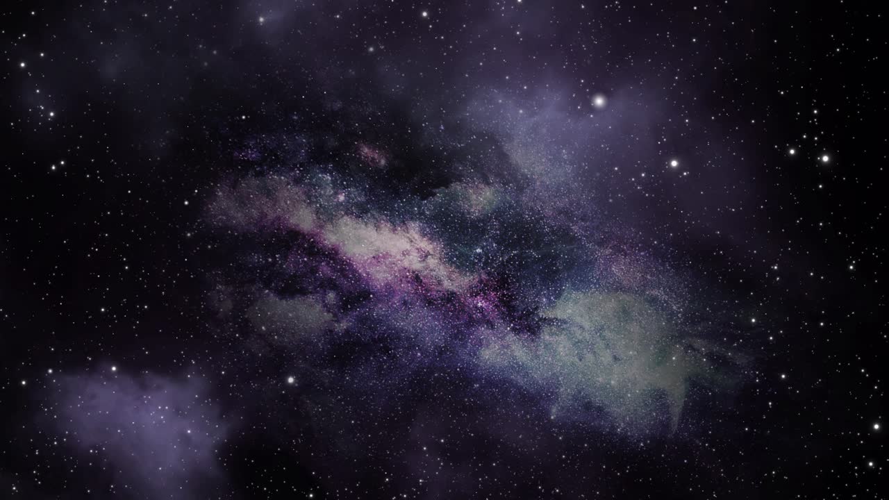 우주에서 성운을 통해 4k 비행