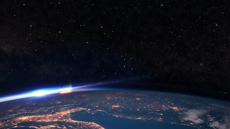 Earth animation seen from space