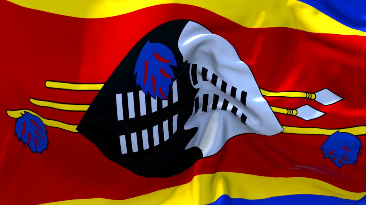 스와질랜드는 바람에 느린 동작 애니메이션 4k 현실적인 직물 질감 발 부드럽게 바람 날 연속적인 원활한 루프 배경에 불어.