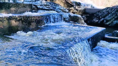 focus shot of a fishway in ã–rekil river munkedal sweden