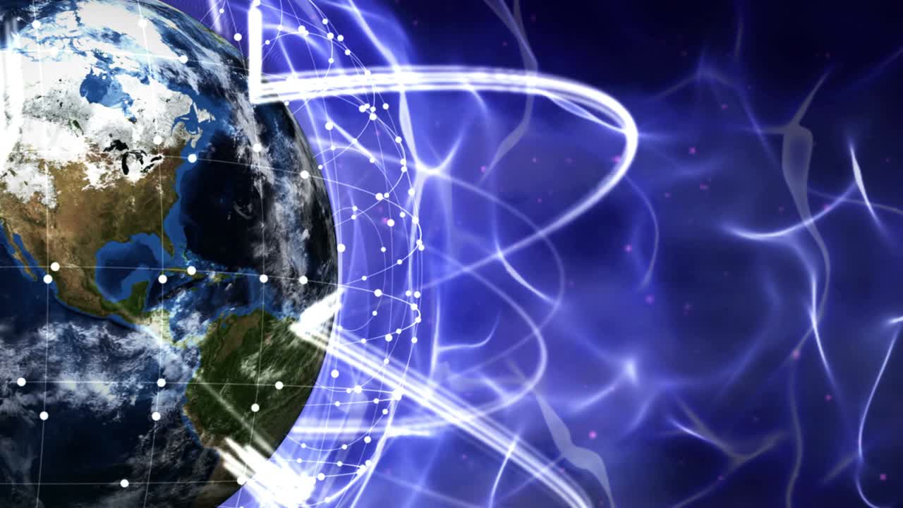 tierra, concepto de red de conexión, bucle