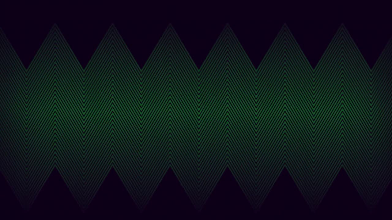 animación de líneas en zigzag paralelas y delgadas de color verde desplazándose lentamente sobre un fondo negro