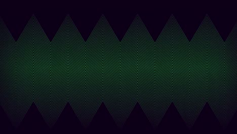 Animation-Dünner-Grüner-Paralleler-Zickzacklinien,-Die-Langsam-über-Schwarzen-Hintergrund-Scrollen