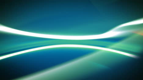 colorful light trails and abstract shapes animation over blue background