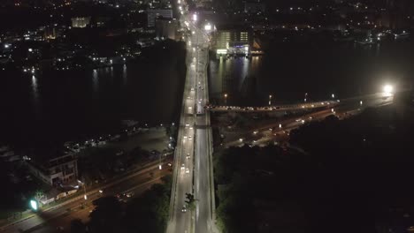 carreteras de la ciudad en la noche nigeria drone 05