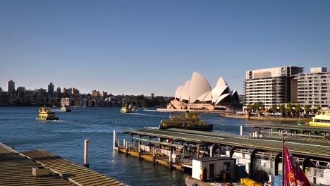 sydney opera house and harbour views with ferries