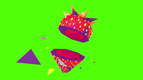 3d lowpoly strawberry ?t's cut