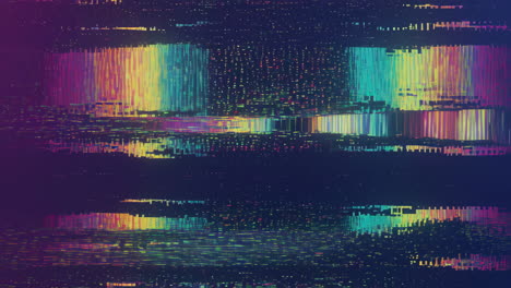 abstract digital glitch art with rainbow colors