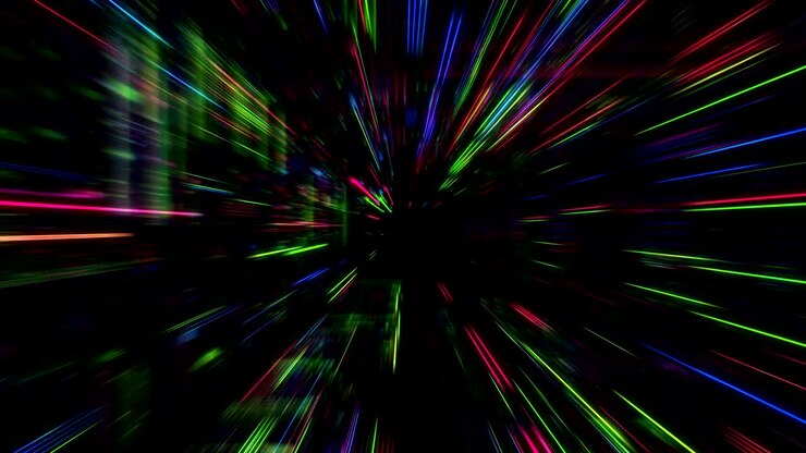 cyber space science and technology background. 3D render 4K loop.
