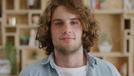 portrait of successful young man smiling happy caucasian male enjoying satisfaction real people series