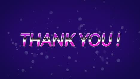 animación del texto de agradecimiento sobre las formas