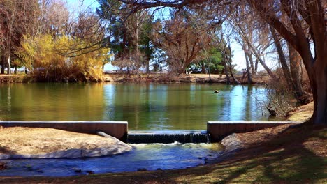 agua en cascada lenta en los parques estatales de nevada