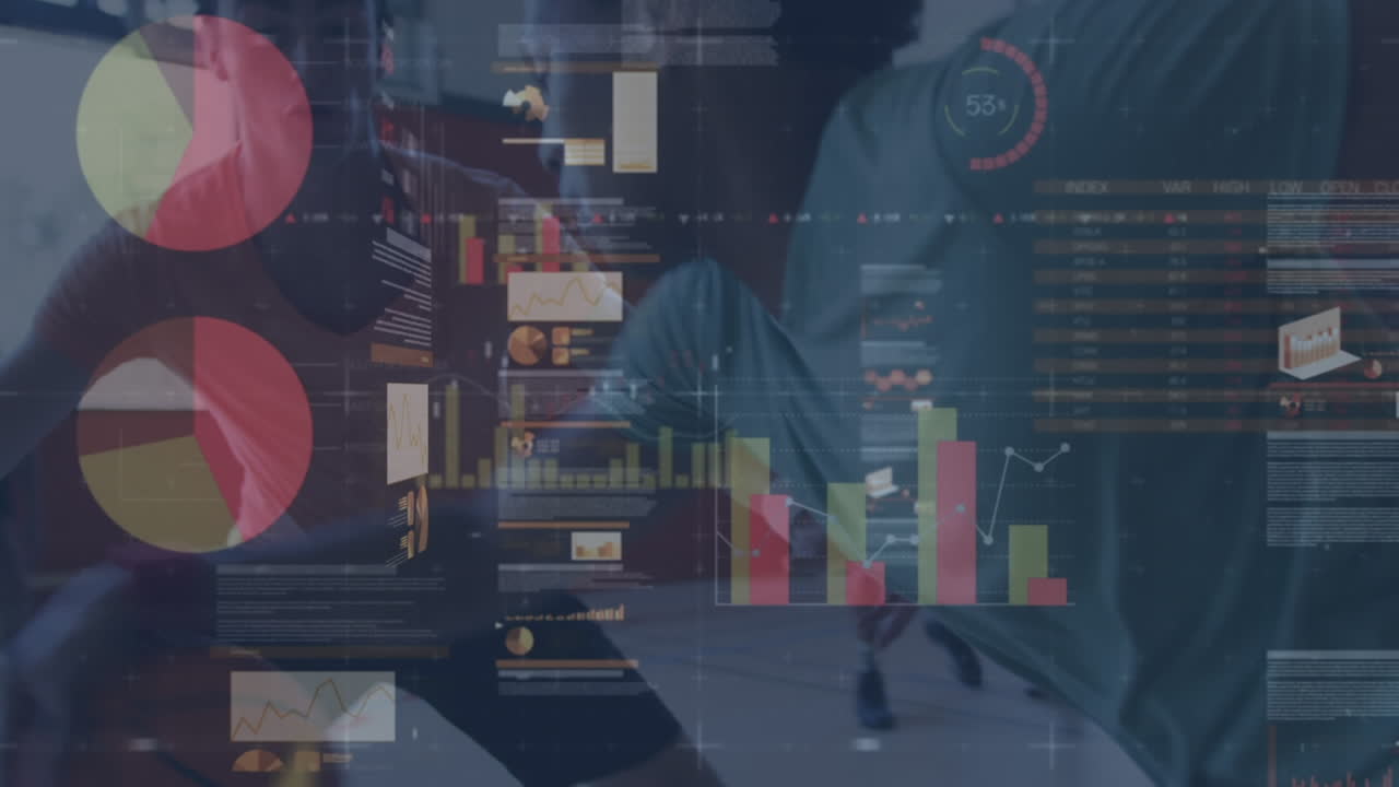 농구 선수에 대한 데이터 및 통계 처리의 애니메이션