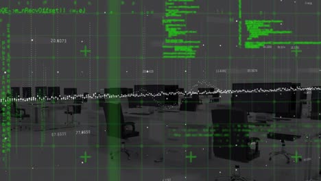 animación del procesamiento de datos y la oficina sobre las formas