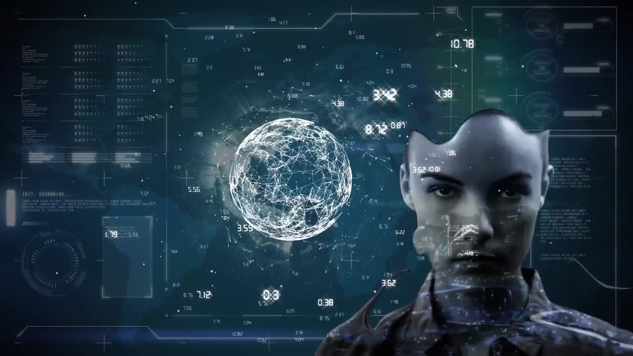 girando el globo con datos y red de conexión