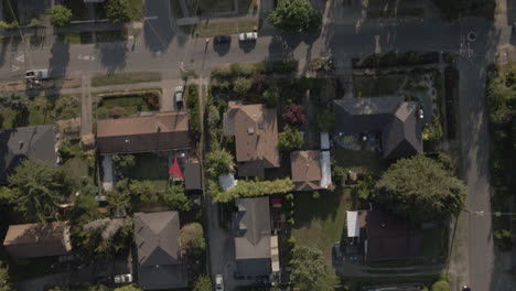 aerial drone shot of seattle houses and homes overhead