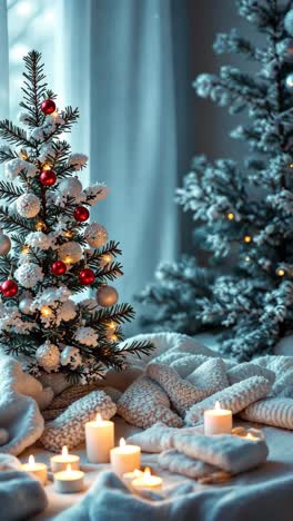 cozy christmas decor by the window