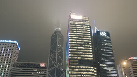 el paisaje urbano de hong kong por la noche