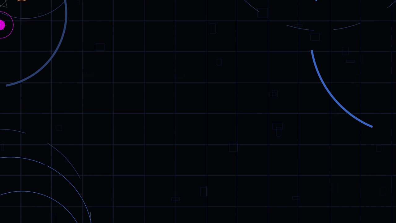 Abstract Digital Background with Animated Geometric Circles and Grid