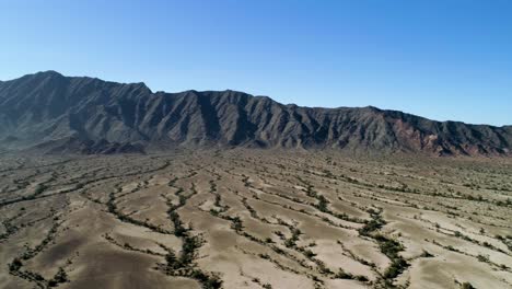 aerial view of mountains and wasteland, sunny day in dateland, arizona, usa