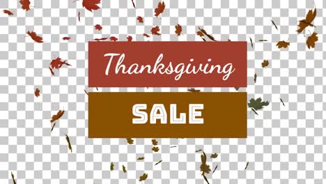 Animation-of-thanksgiving-sale-text-over-autumn-leaves-falling