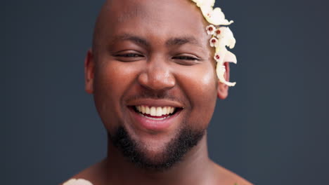 flowers, self confidence and smile with face