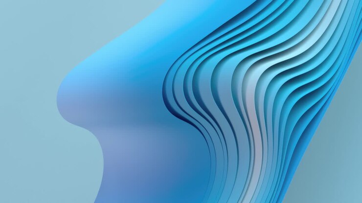 Abstract Blue Geometric Waves