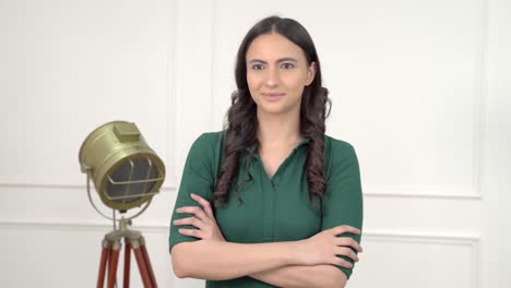 Confident-Indian-woman-smiling-and-standing