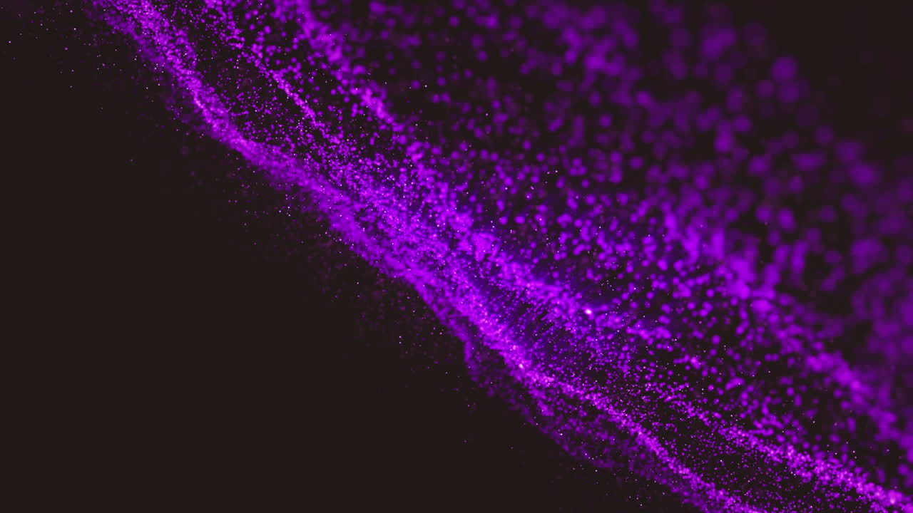 Animation of purple wave of spots on black background