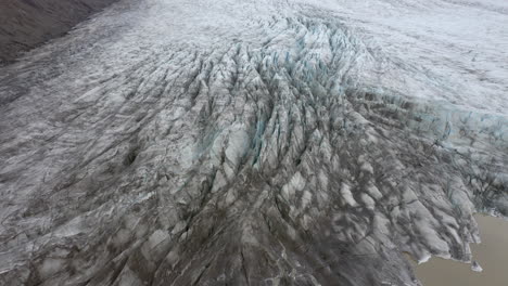 aerial view of svinafellsjokull glacier