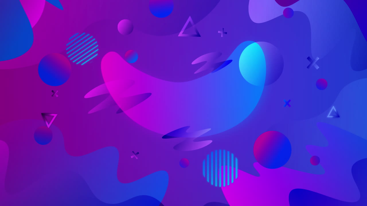 Animation of cool neon shapes