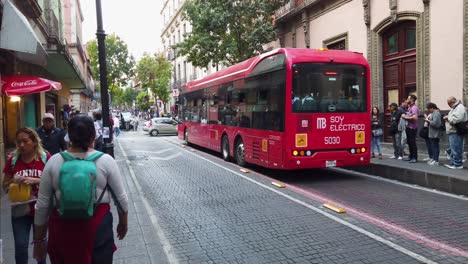 static shot of everyday life in the streets of the historic center of mexico city