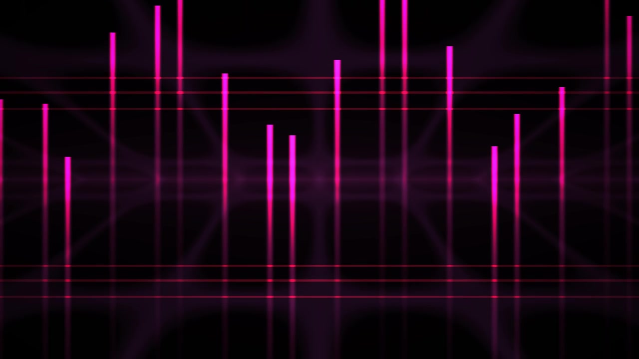 Abstract Pink Neon Light Bars Pulsing on Dark Background
